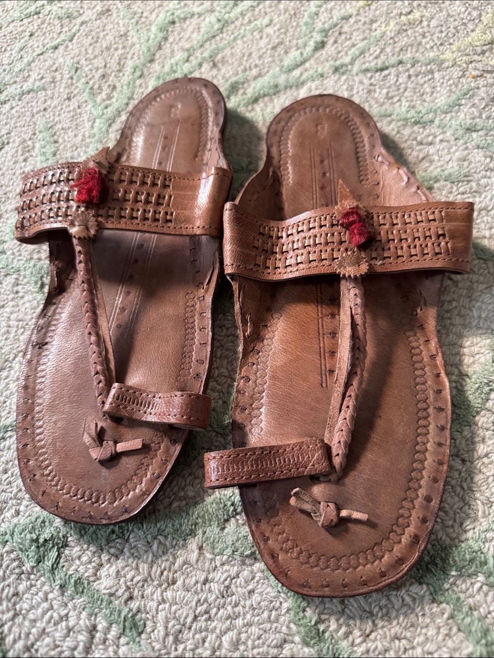 Handcrafted Brown Leather Women’s Slide Sandals 8